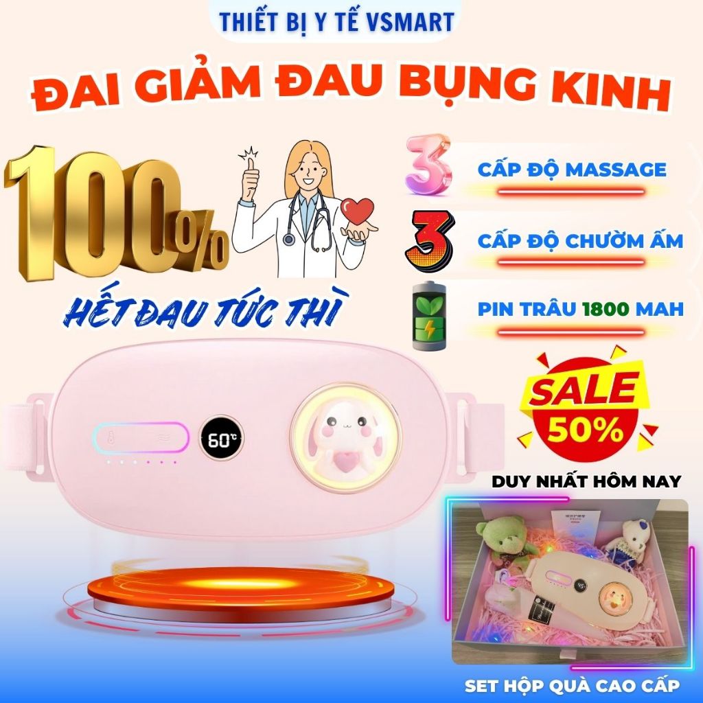Máy Chườm Ấm Bụng, Đai Chườm Nóng, Massage Giảm Đau Bụng, Đau Lưng Khi Đến Kỳ Kinh Nguyệt Cho Bạn Gái