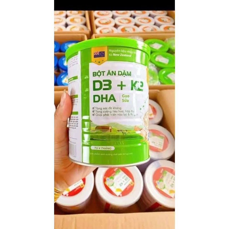 {Chính hãng} Bột Ăn Dặm D3+K2 Cho Bé Từ 4 Tháng Tuổi, (gạo sữa , bí ngô  khoai lang , bò chùm ngây ,gà hầm củ( lon 320g)