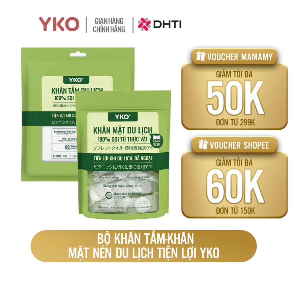 Ảnh Khăn tắm, khăn mặt nén du lịch Yko chất liệu 100% sợi tư nhiên và rayon, dùng 1 lần phù hợp đi công tác du lịch 2
