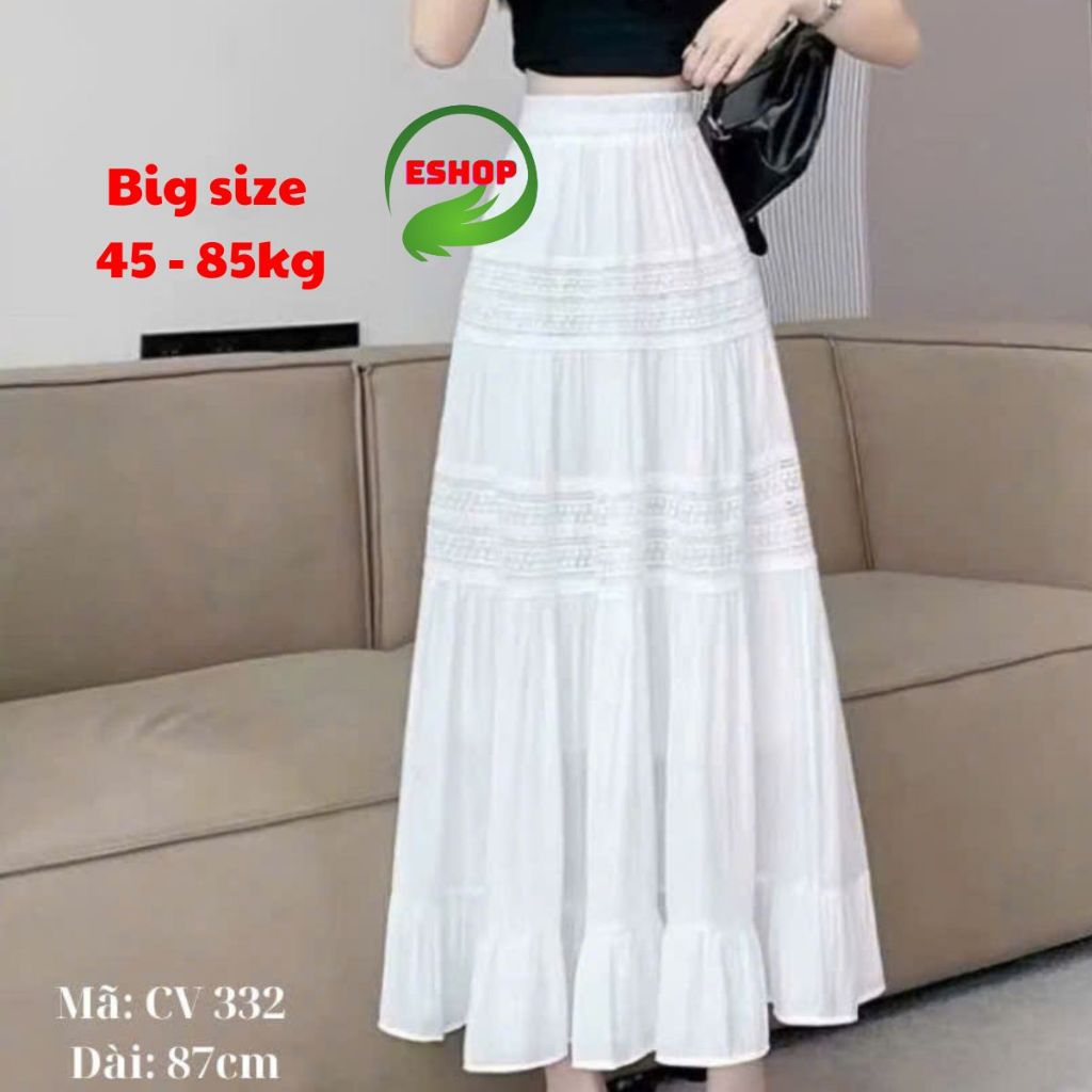 Chân Váy Maxi Dài Xòe 2 Lớp Bigsize ESHOP MS332 Váy Dáng Dài Suông Xòe Đi Biển Dễ Thương 45-85kg