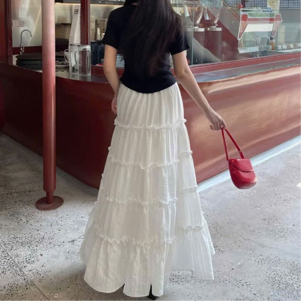 Chân Váy Maxi Dài Xòe 2 Lớp Bigsize ESHOP MS332 Váy Dáng Dài Suông Xòe Đi Biển Dễ Thương 45-85kg