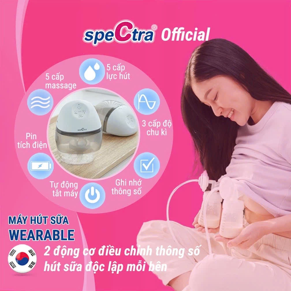 Ảnh Máy Hút Sữa Rảnh Tay Không Dây Spectra Wearable 01 Bộ (Bảo hành 24 tháng) 3