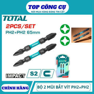 ĐỒ NGHỀ TOTAL Bộ 2 mũi bắt vít PH2+PH2,65mm TACIM72PH265