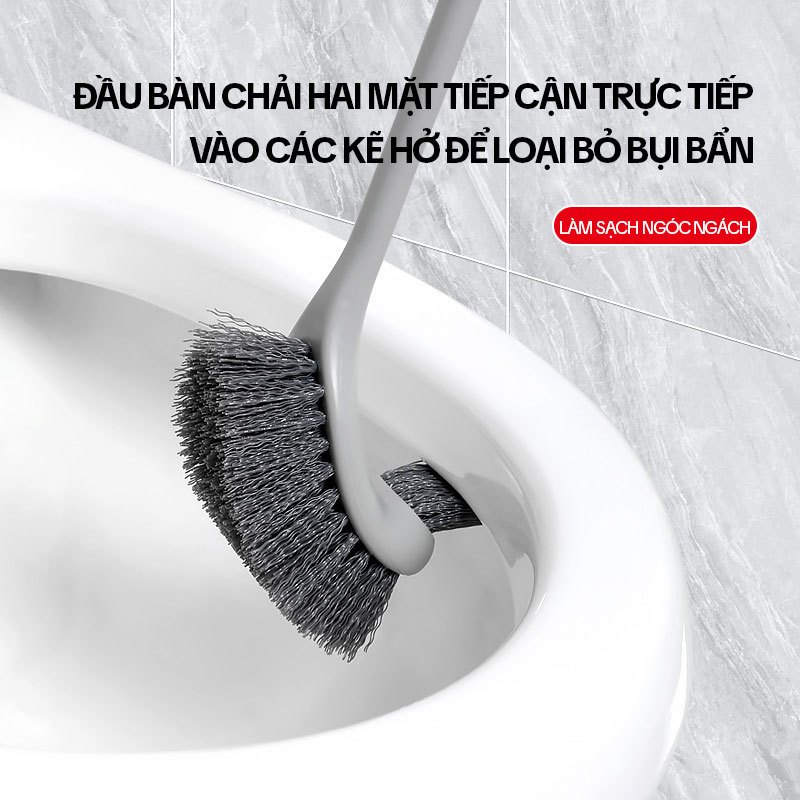 Ảnh Chổi Cọ Bồn Cầu 2 Mặt OKwife AGW-5746 - Cây Chà Bồn Cầu, Cọ Toilet Thông Minh, Bàn Chải Chà Bồn Cầu, Nhà Vệ Sinh 3