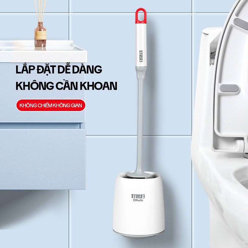 Ảnh Chổi Cọ Bồn Cầu Có Cốc Đựng OKwife AGW-5749 - Cây Chà Bồn Cầu, Cọ Toilet Thông Minh, Bàn Chải Chà Bồn Cầu, Nhà Vệ Sinh 2