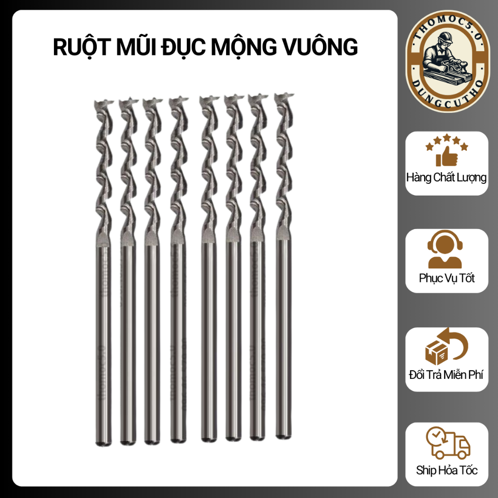 RUỘT MŨI ĐỤC MỘNG VUÔNG PLUM ĐÀI LOAN CAO CẤP [Thomoc5.0]