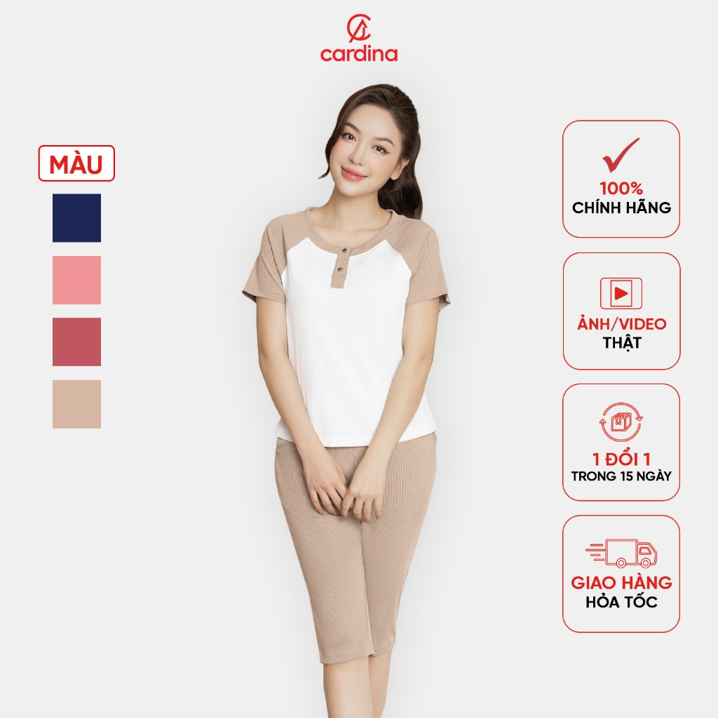 Ảnh Bộ tăm lạnh nữ CARDINA thiết kế cổ trụ quần lửng chất liệu cao cấp co dãn thoải mái phù hợp với nhiều độ tuổi 5BFL01 1