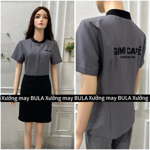 Đồng phục nhân viên quầy bar, tạp vụ hàng thiết kế chất liệu cotton lạnh cao cấp