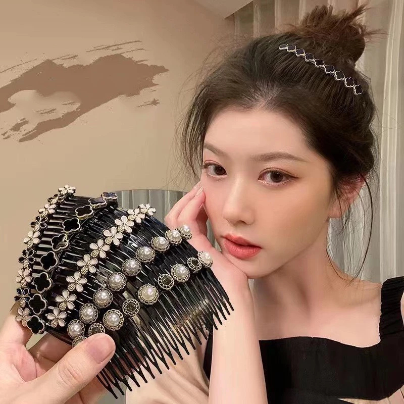 Lược Cái Tóc Chống Trượt Gọn Gàng Tóc Con Đính Hoa Đá Xinh Xắn Sang Trọng Phụ Kiện Tóc Empoli