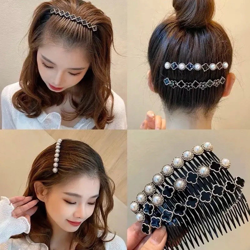 Lược Cái Tóc Chống Trượt Gọn Gàng Tóc Con Đính Hoa Đá Xinh Xắn Sang Trọng Phụ Kiện Tóc Empoli