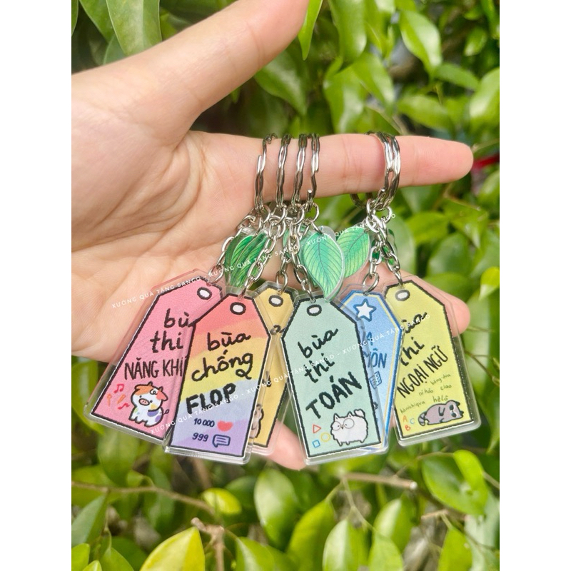 Móc khoá Thi Tốt,may mắn 2 mảnh nền trong cực cute - Quà Tặng Sango
