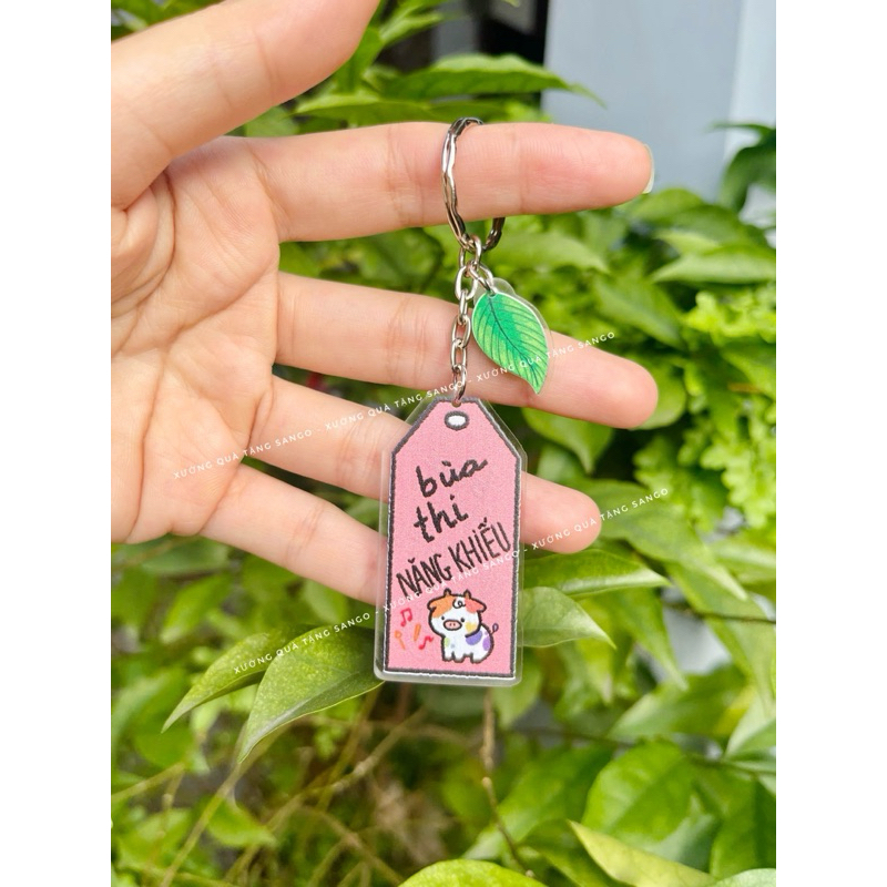 Móc khoá Thi Tốt,may mắn 2 mảnh nền trong cực cute - Quà Tặng Sango
