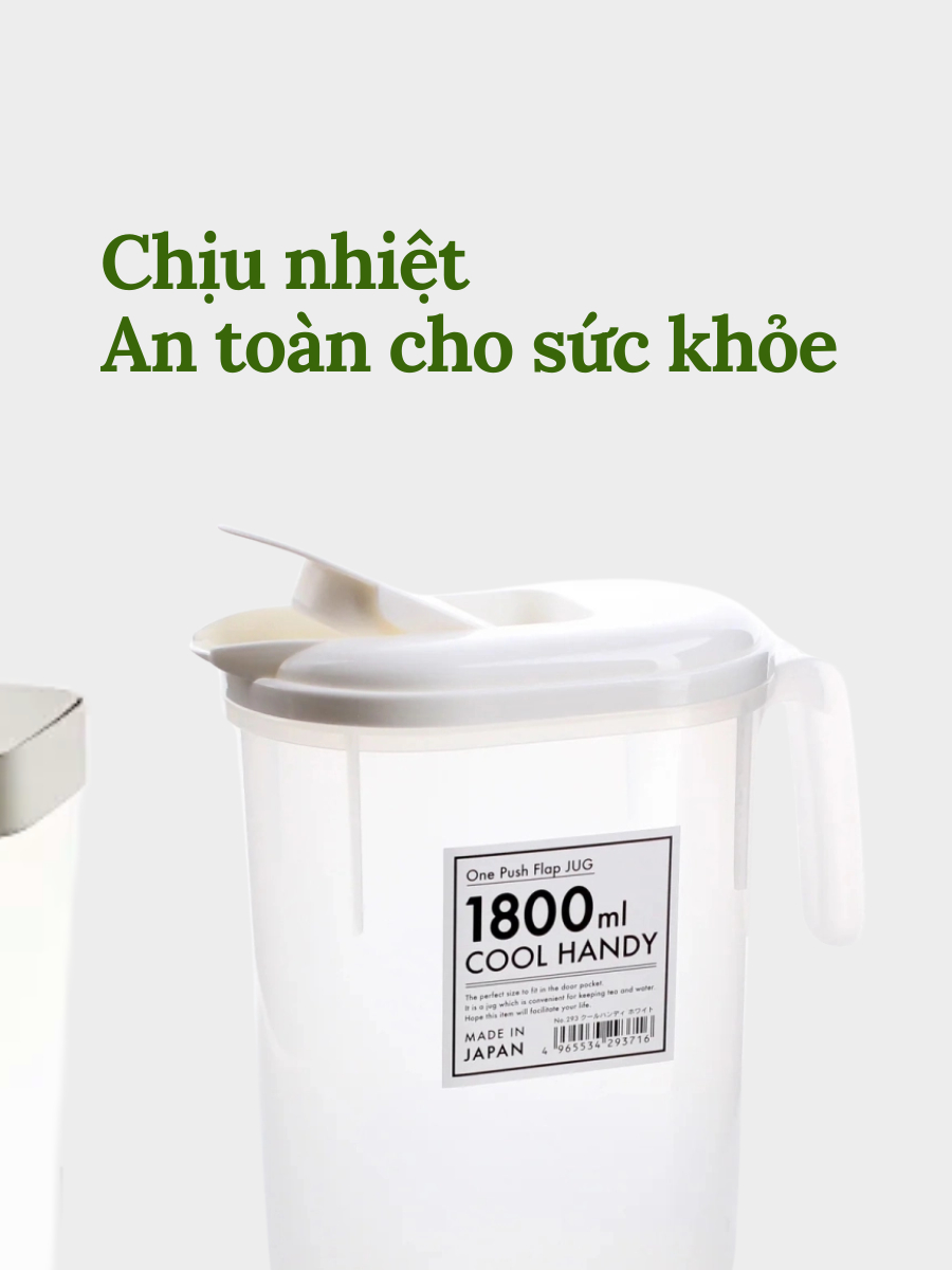 Ảnh Bình đựng nước Yamada 1L/1.8L – Nắp bật tiện lợi, chất liệu an toàn, bền đẹp – Bahachiha 1