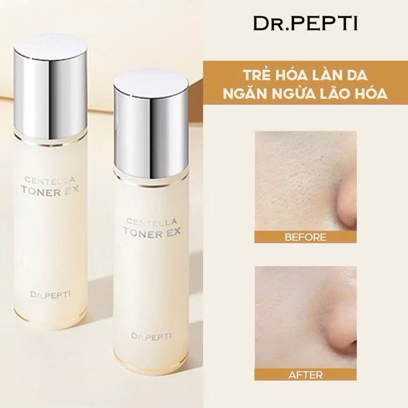 Nước Hoa Hồng Dưỡng Da Cấp Ẩm Căng Bóng Dr.Pepti Centella Toner Ex ( 180ml )