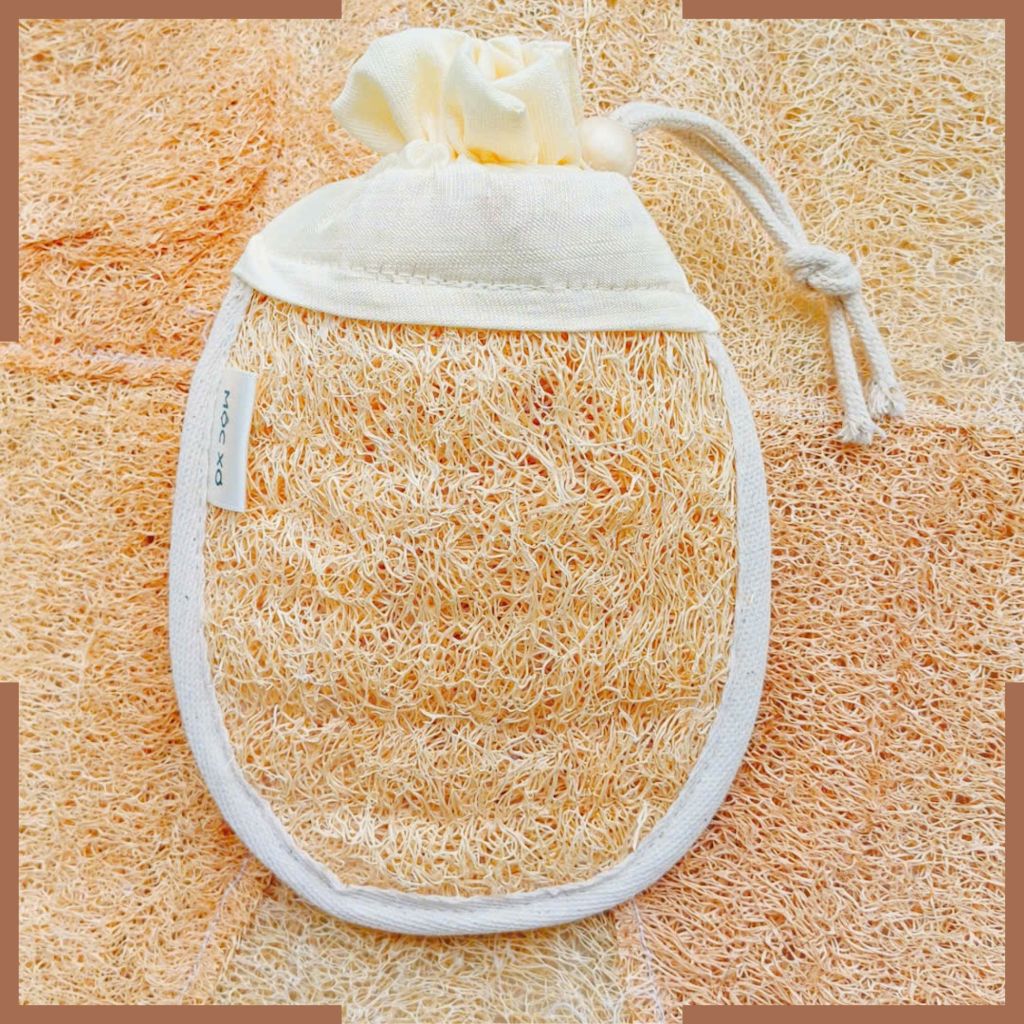 Túi Tạo Bọt Xà Phòng + Bao Tay Tắm - Xơ Mướp Tắm - Bông Tắm Xơ Mướp - Túi Tắm Xơ Mướp Đa Năng
