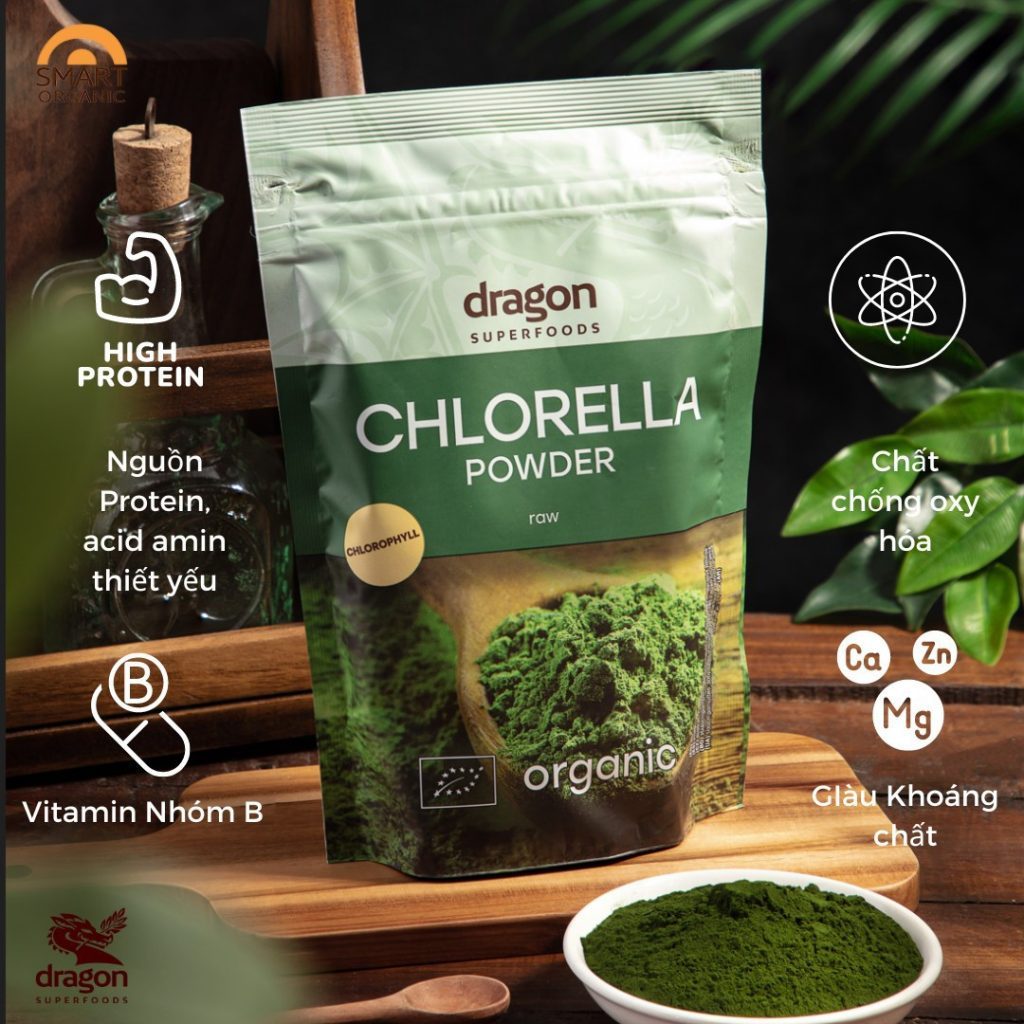 [6.2027] Bột tảo lục hữu cơ Chlorella Dragon Superfoods