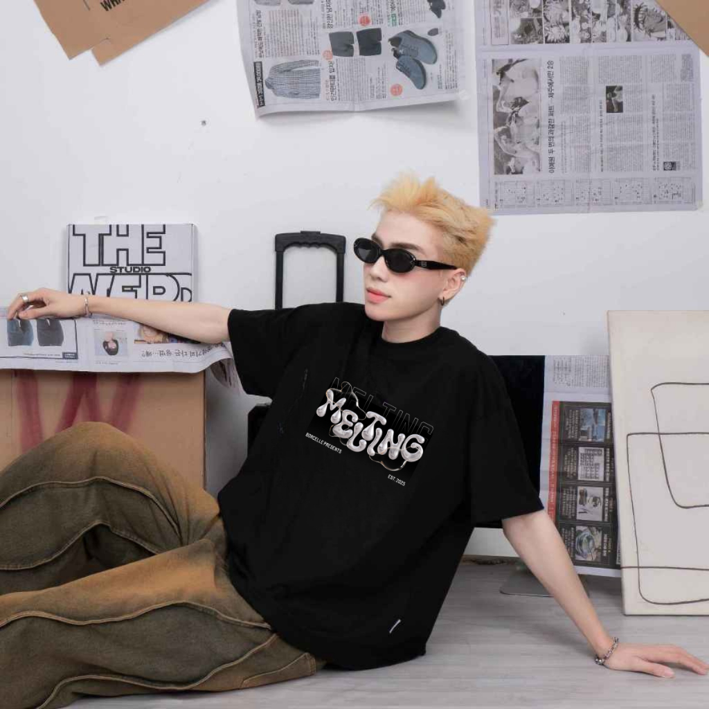Áo Thun Boxy Nam Nữ họa tiết hot trend , Chất 100% Cotton 260gsm Co Giãn 4 Chiều Thoáng Mát M002