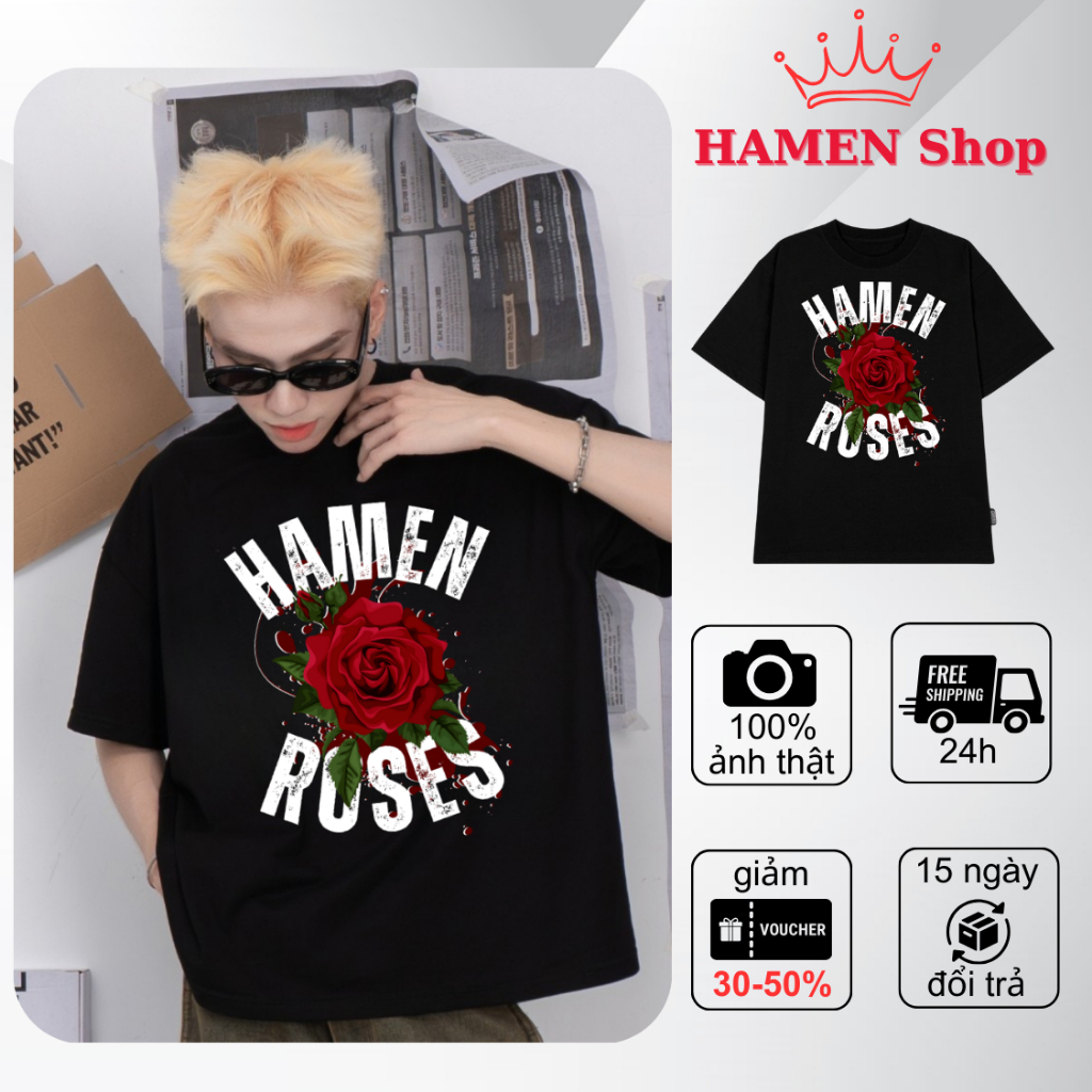 Áo Thun Nam, Nữ Boxy Oversize Thiết Kế Họa Tiết In Sắc Nét cotton 250gsm, Co Giãn 4 Chiều thấm mồ hôi, mát HAMEN004