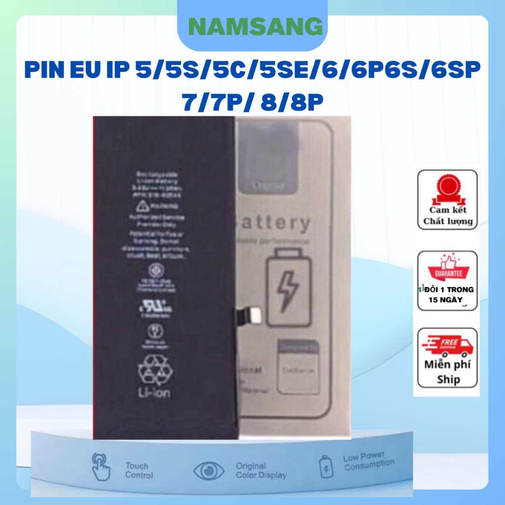 Pin Eu Cho Ip 5s/ 5c/ 5se/ 6/ 6p/ 6s/ 6sp/ 7/ 7p/ 8/ 8p Mới 100% Tặng ...