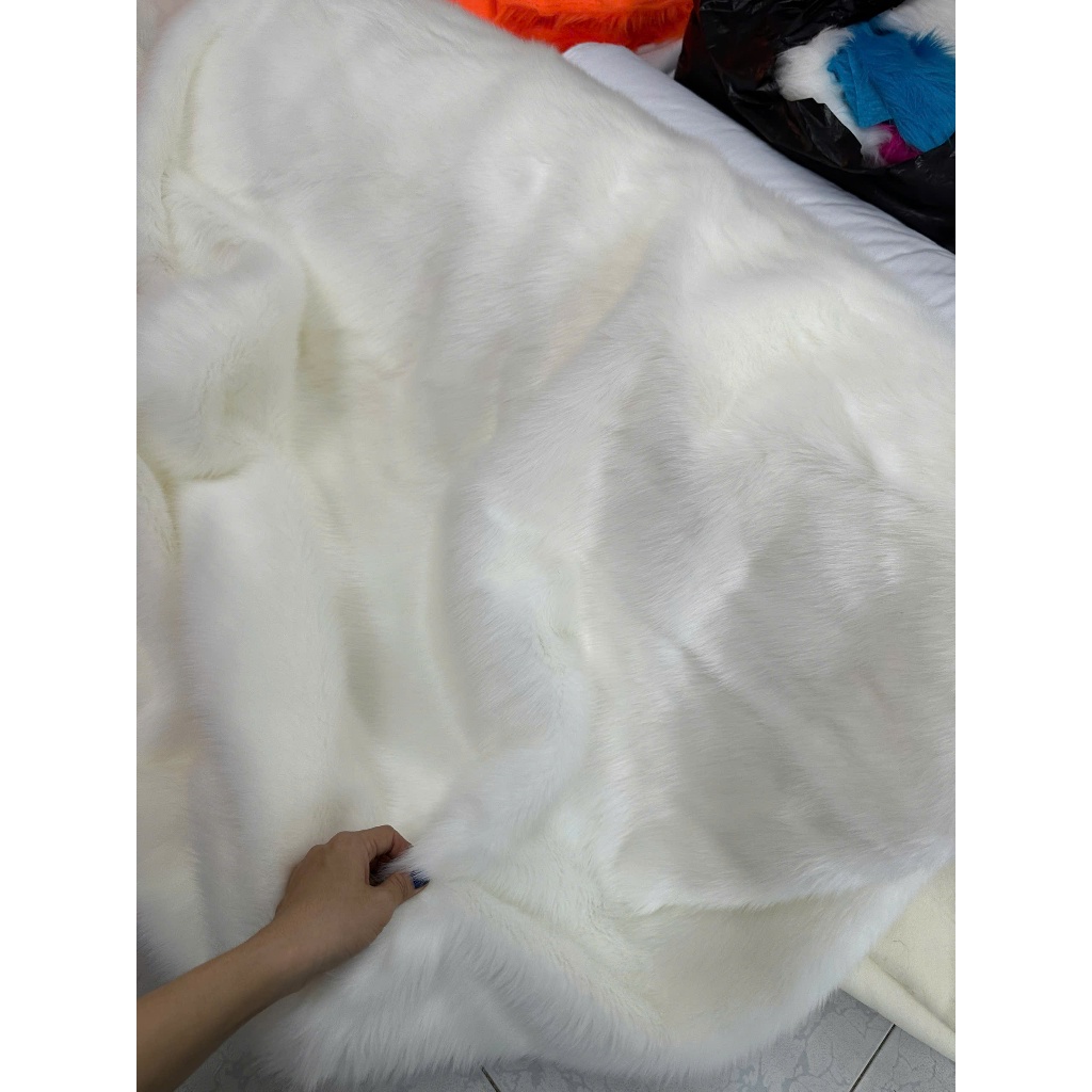 THẢM LÔNG DÀI MÀU TRẮNG KEM - THẢM LÔNG TRẮNG KEM SỢI LÔNG DÀI 3CM