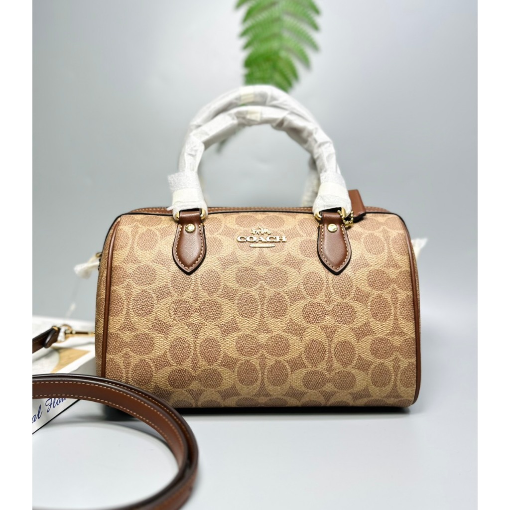 Túi Trống Chính Hãng Coach Rowan Satchel Bag In Blocked Signature