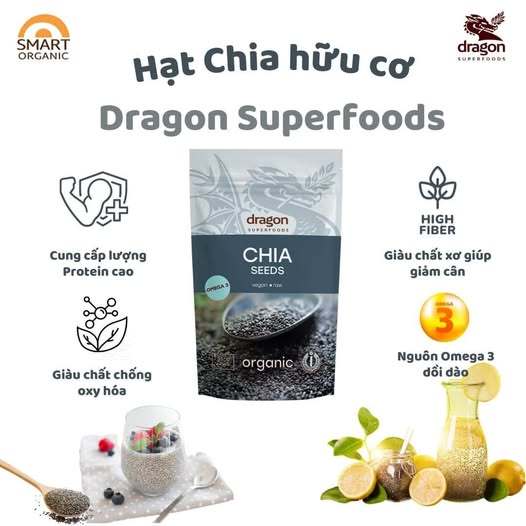 Hạt chia hữu cơ C'lavie/ Aztec Organic/ Anbio/ Dragon Superfoods