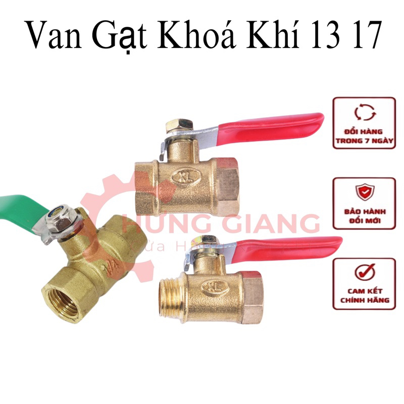 Van Gạt Đồng, Khoá Hơi Ren 13mm và 17mm Đủ Cỡ Dùng Cho Máy Nén Khí
