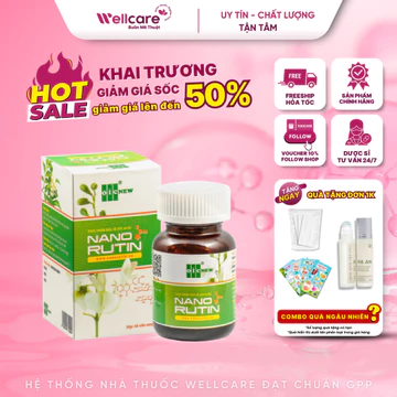 [CHÍNH HÃNG VIỆT NAM]Viên Tĩnh Mạch & TRĨ NANO RUTIN từ Hoa Hoè Hộp 60 viên giảm suy giãn tĩnh mạch và trĩ nội trĩ ngoại