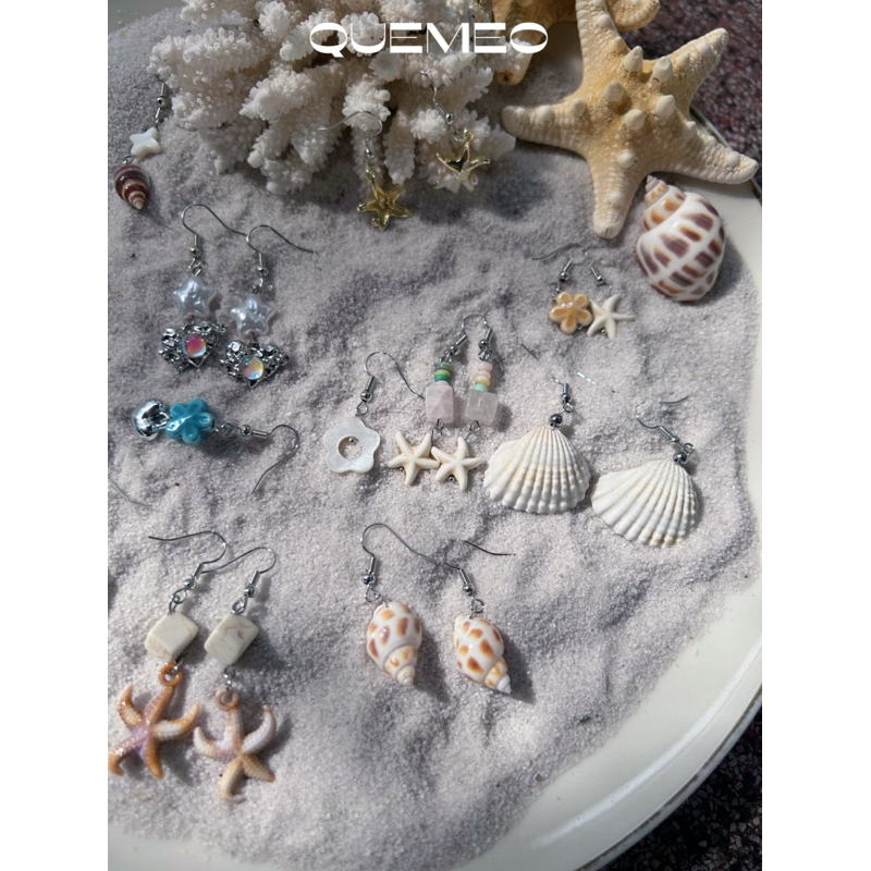 SỈ HOẢ TỐC Bông tai đi biển Vỏ Ốc Sò Thép không gỉ MY SUMMER QUEMEO mùa hè