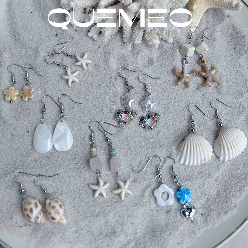 SỈ HOẢ TỐC Bông tai đi biển Vỏ Ốc Sò Thép không gỉ MY SUMMER QUEMEO mùa hè