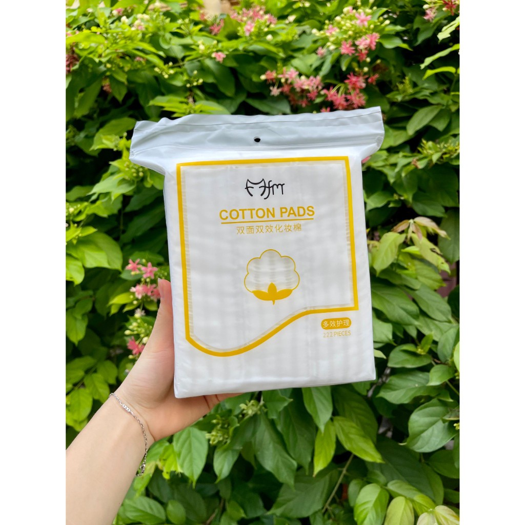 Combo 5 Gói - bông tẩy trang, bông tẩy trang 222 miếng 3 lớp Cotton pads