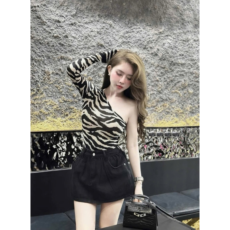 Áo body vằn lệch vai mix đồ cực chất hách dáng lắm