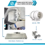 [Chính hãng] Combo máng hút khói inox NEFA và quạt hút mùi kèm khay hứng dầu hút mùi khói bếp, lọc không khí, thông gió — ảnh 3
