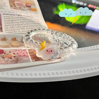 IK Set 2 Dây Cột Tóc Co Giãn Trong Suốt Họa Tiết Đám Mây Xinh Xắn K306