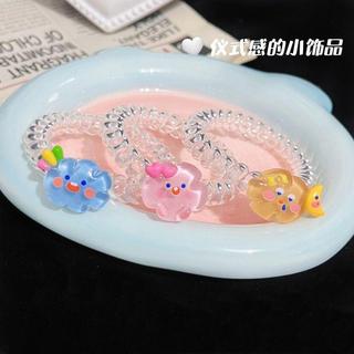 IK Set 2 Dây Cột Tóc Co Giãn Trong Suốt Họa Tiết Đám Mây Xinh Xắn K306