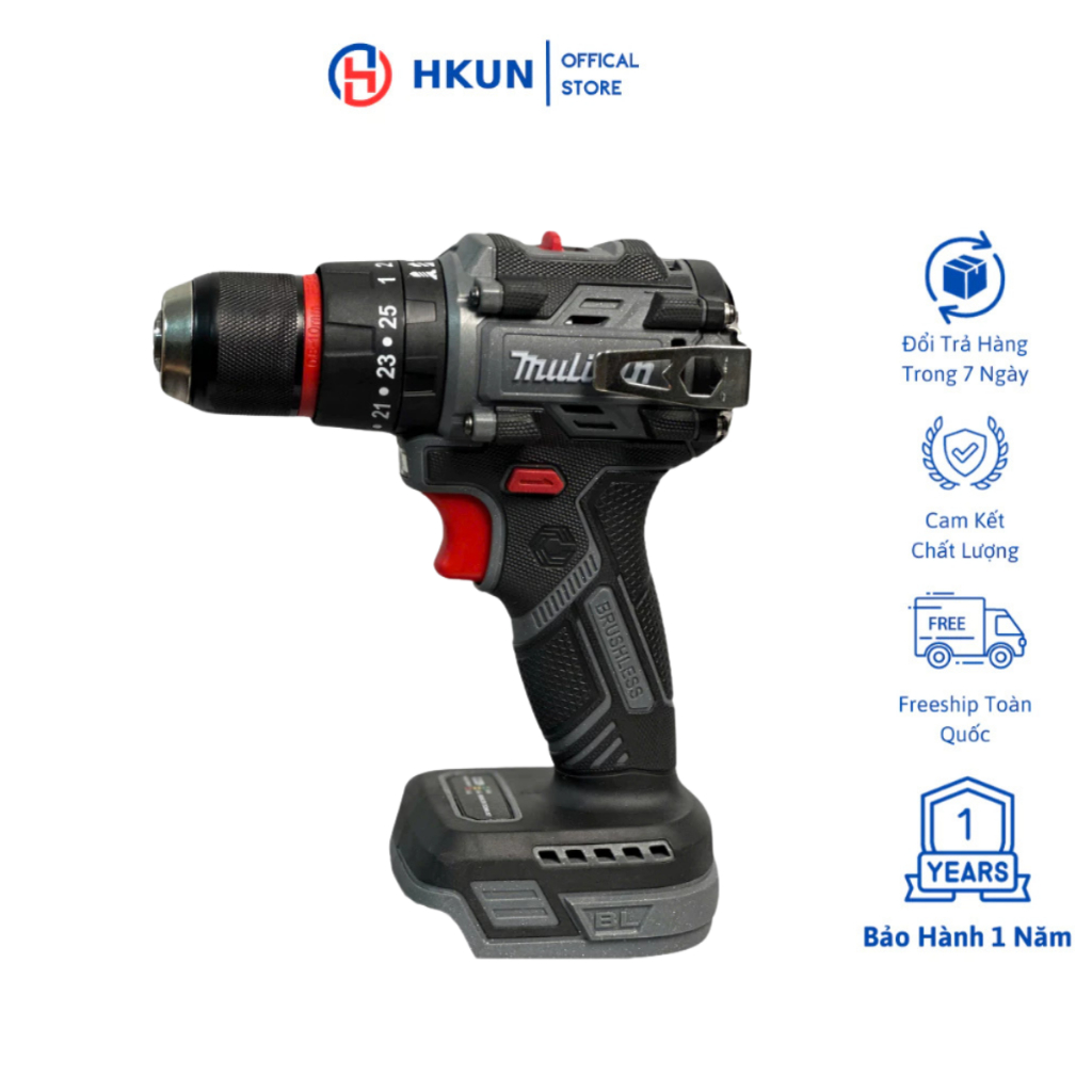 Thân Máy Khoan Pin Mulitan M21V-3368, 3 Chức Năng, Đầu Autolock, Động Cơ Không Chổi Than, Chân Pin Phổ Thông