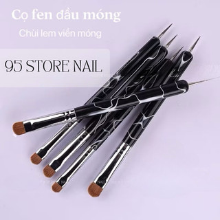 Cọ fen đầu móng - cọ chùi viền móng 2 đầu đủ size