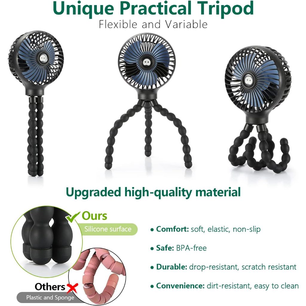 Quạt uống cong Octopus Fan đa năng, cắm trại, gọn nhẹ dễ mang theo