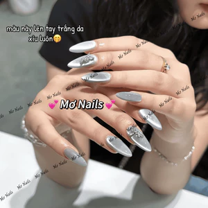 Nail Box Thiết Kế Thạch Xám Ghi Mắt Mèo Ánh Trăng Charm Tự Do M121