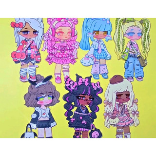 Đồ chơi bóc dán Sanrio Anime Gacha 7 nhân vật - Búp bê giấy