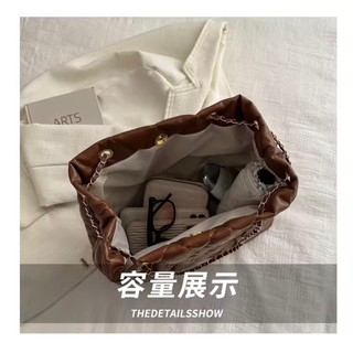 Túi Xô Merria Retro Họa Tiết Kim Cương Băng Bề Mặt Mềm Đóng Một Vai Dành Cho Nữ Đi Lại