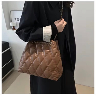 Túi Xô Merria Retro Họa Tiết Kim Cương Băng Bề Mặt Mềm Đóng Một Vai Dành Cho Nữ Đi Lại