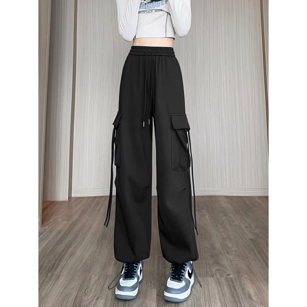 Quần ống rộng nam nữ túi hộp có dây cạp chun dây rút chốt gấu Quần dài ống suông unisex chất nỉ BC cotton T598G