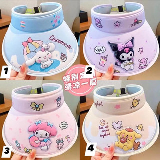 Mũ chống nắng cho bé, nón rộng vành hở chóp chống tia cực tím UV họa tiết kuromi,merody siêu dễ thương cho bé 🌸🌸🌸