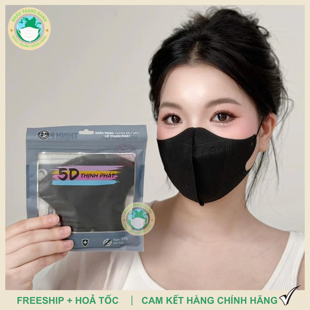 [Set 100 Cái] Khẩu trang 5D Thịnh Phát Chính Hãng Dày 3 Lớp Kháng Khuẩn, Lọc Bụi Mịn Ngăn Giọt Bắn