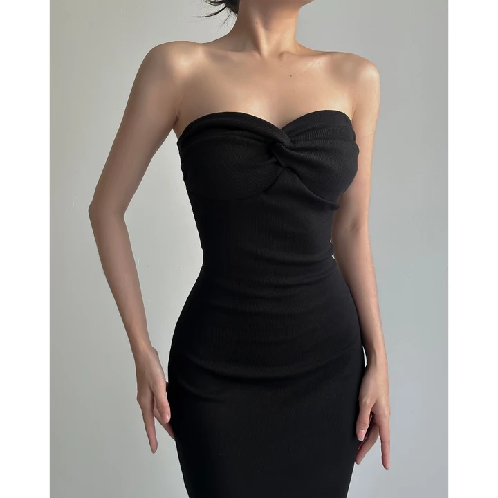 Đầm body Nữ JUNE.SG đầm ôm body nữ Form dài cúp ngực Đầm body dạng ống D130