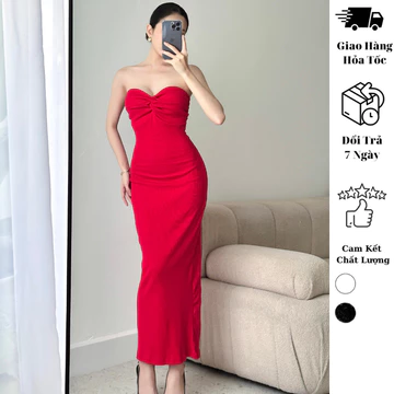 Đầm body Nữ JUNE.SG đầm ôm body nữ Form dài cúp ngực Đầm body dạng ống D130