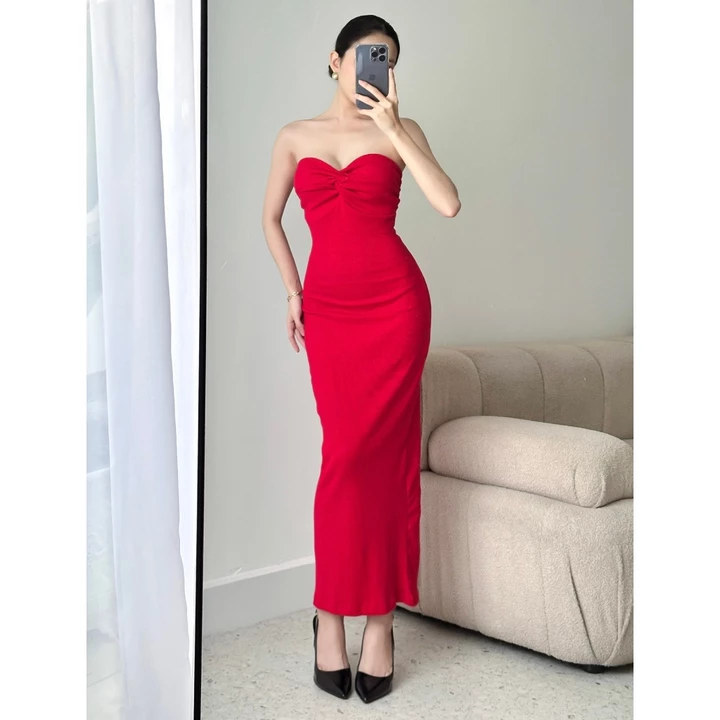 Đầm body Nữ JUNE.SG đầm ôm body nữ Form dài cúp ngực Đầm body dạng ống D130