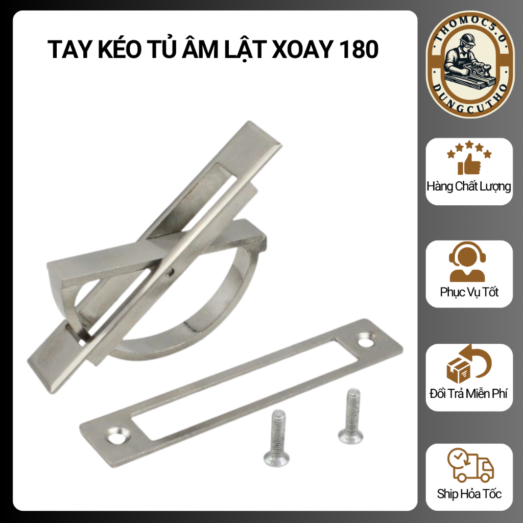 Tay Kéo Tủ Âm Lật Xoay 180 - Thiết Kế Thông Minh, Tiện Lợi