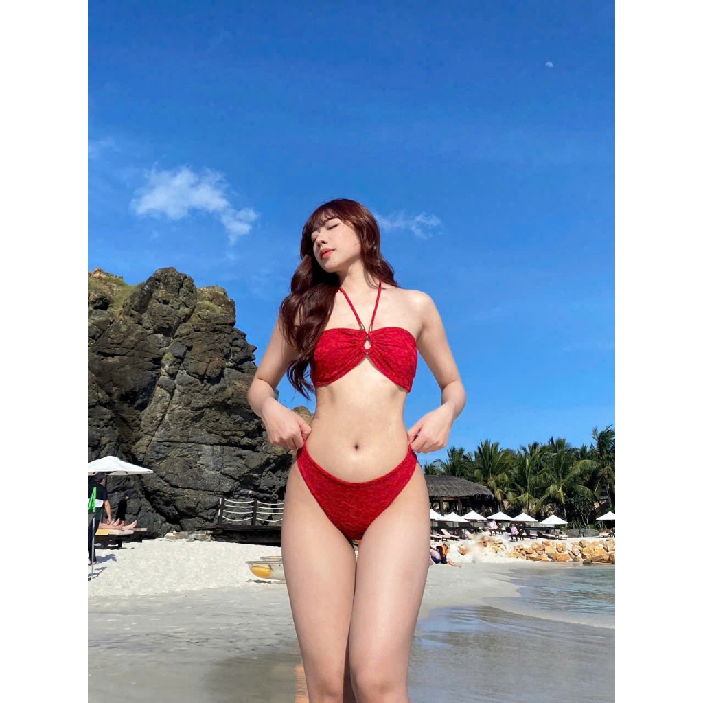 Ms 008 set 3 mảnh ren Xuyên Thấu, BiKiNi  phối ren khoen, hàng cao cấp